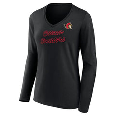 NHL Ottawa Senators Women's Forge Long Sleeve V-Neck T-Shirt