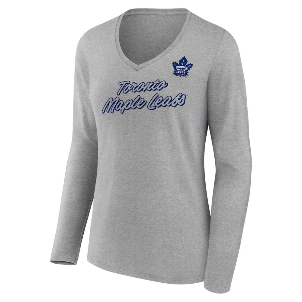 NHL Toronto Maple Leafs Women's Forge Long Sleeve V-Neck T-Shirt