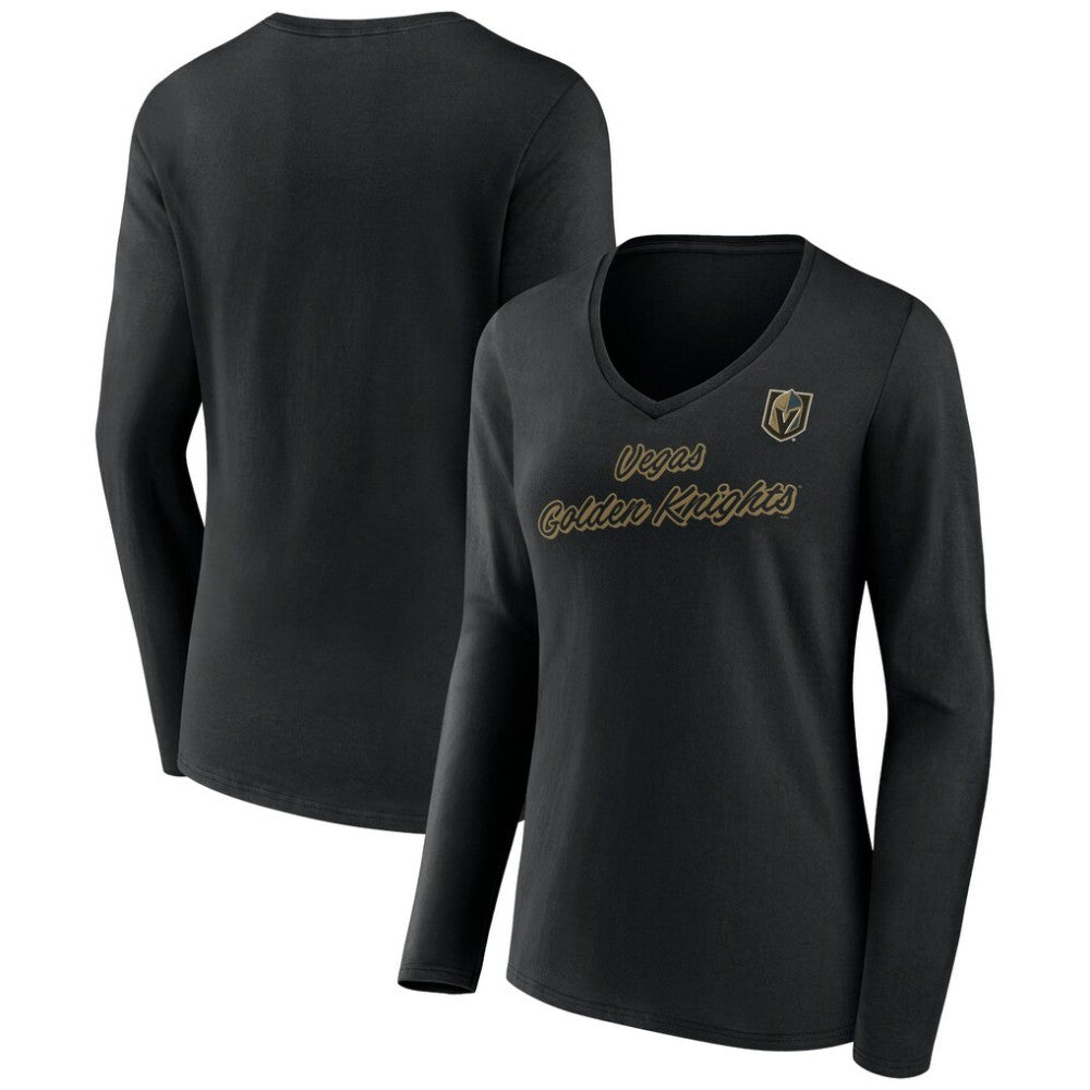NHL Vegas Golden Knights Women's Forge Long Sleeve V-Neck T-Shirt