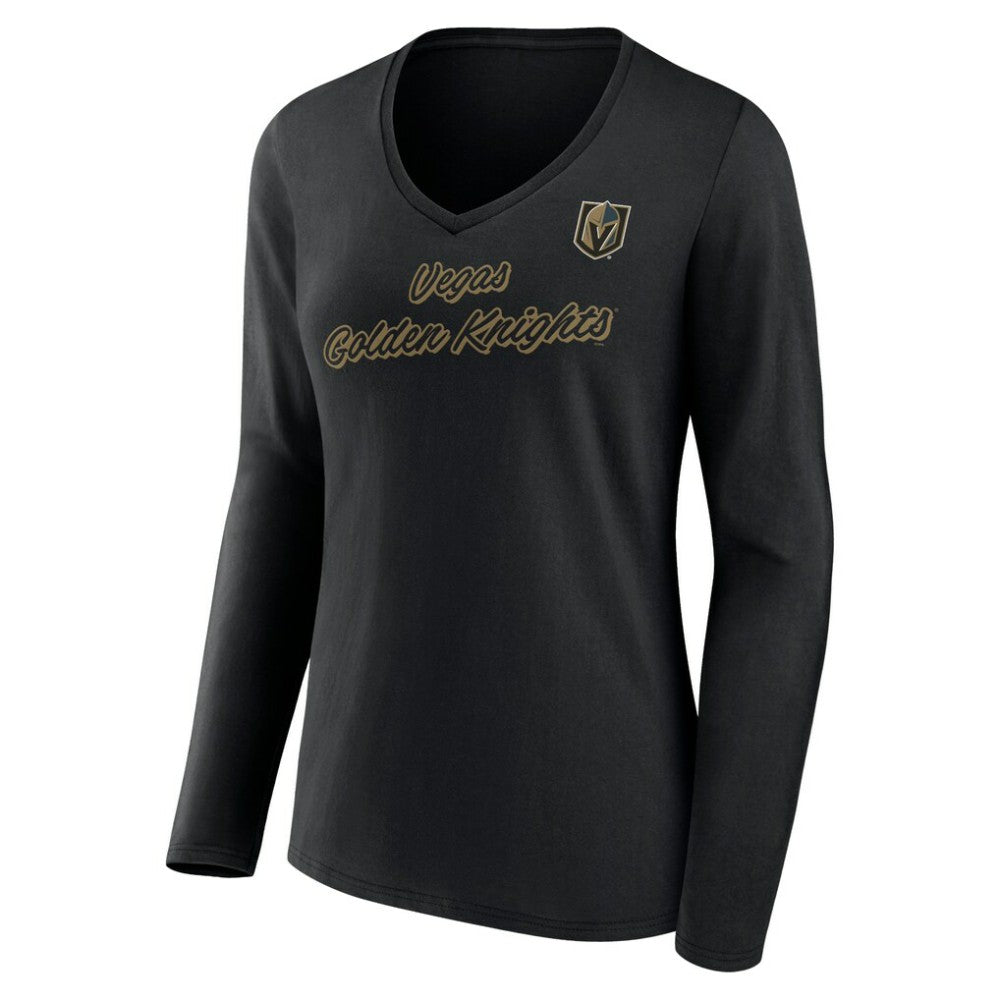 NHL Vegas Golden Knights Women's Forge Long Sleeve V-Neck T-Shirt