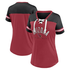 Women's Blitz & Glam Lace-Up V-Neck Jersey T-Shirt - Arizona Cardinals T-shirts