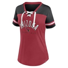 Women's Blitz & Glam Lace-Up V-Neck Jersey T-Shirt - Arizona Cardinals T-shirts