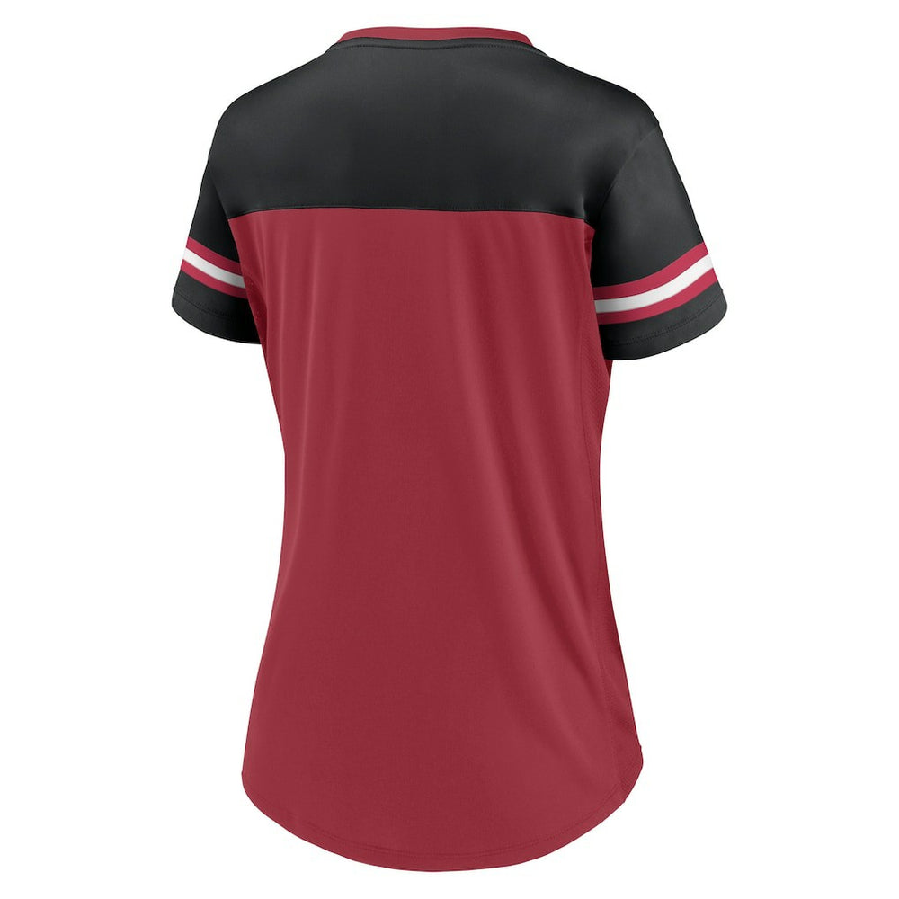 Women's Blitz & Glam Lace-Up V-Neck Jersey T-Shirt - Arizona Cardinals T-shirts