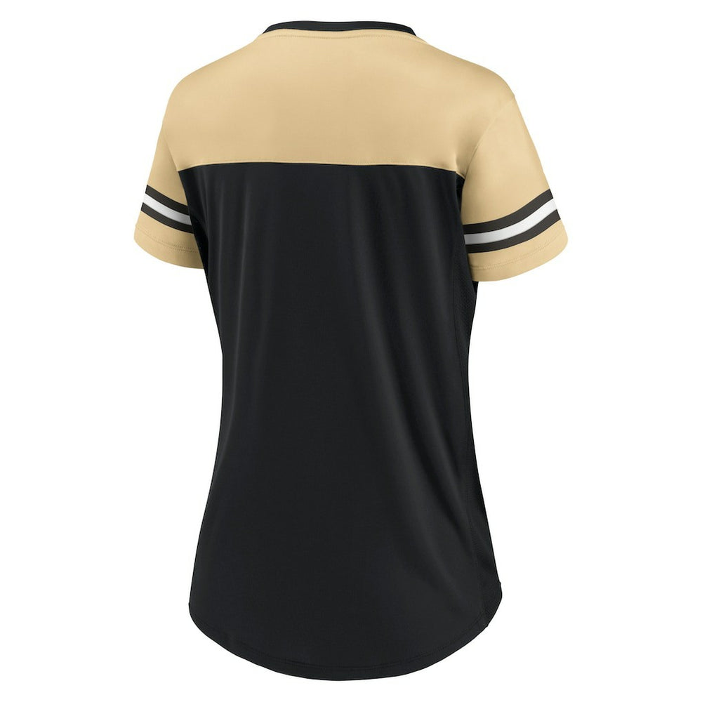 Women's Blitz & Glam Lace-Up V-Neck Jersey T-Shirt - New Orleans Saints T-shirts