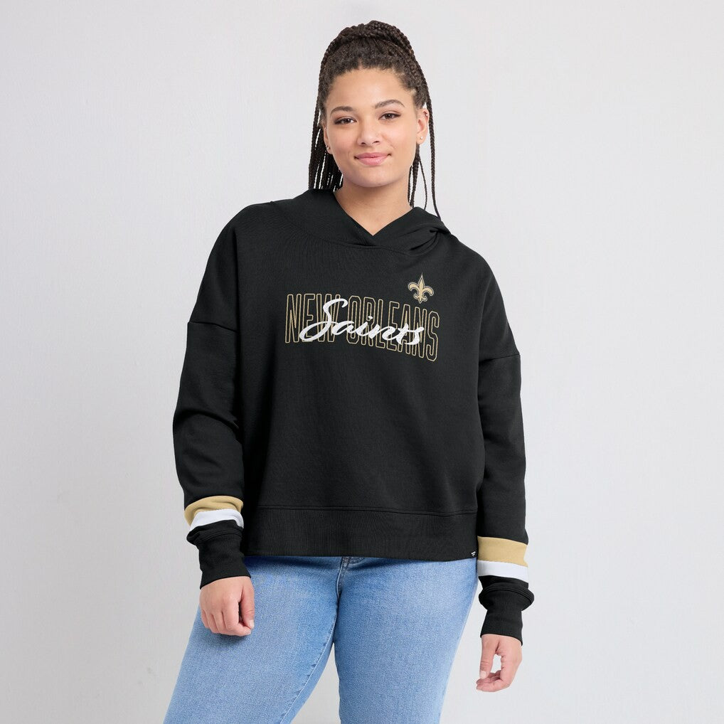 Women's Over Under Pullover Hoodie - New Orleans Saints Hoodies