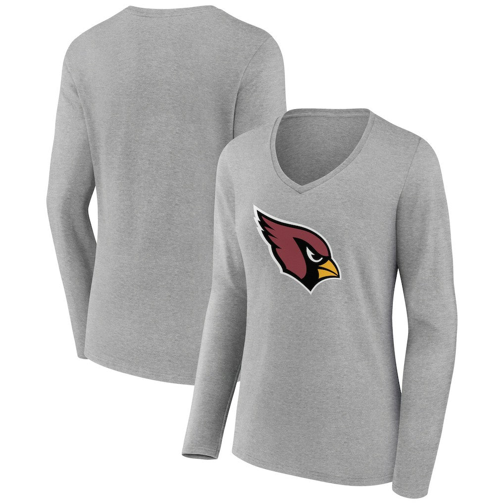 Women's Primary Team Logo Long Sleeve V-Neck T-Shirt - Arizona Cardinals T-shirts