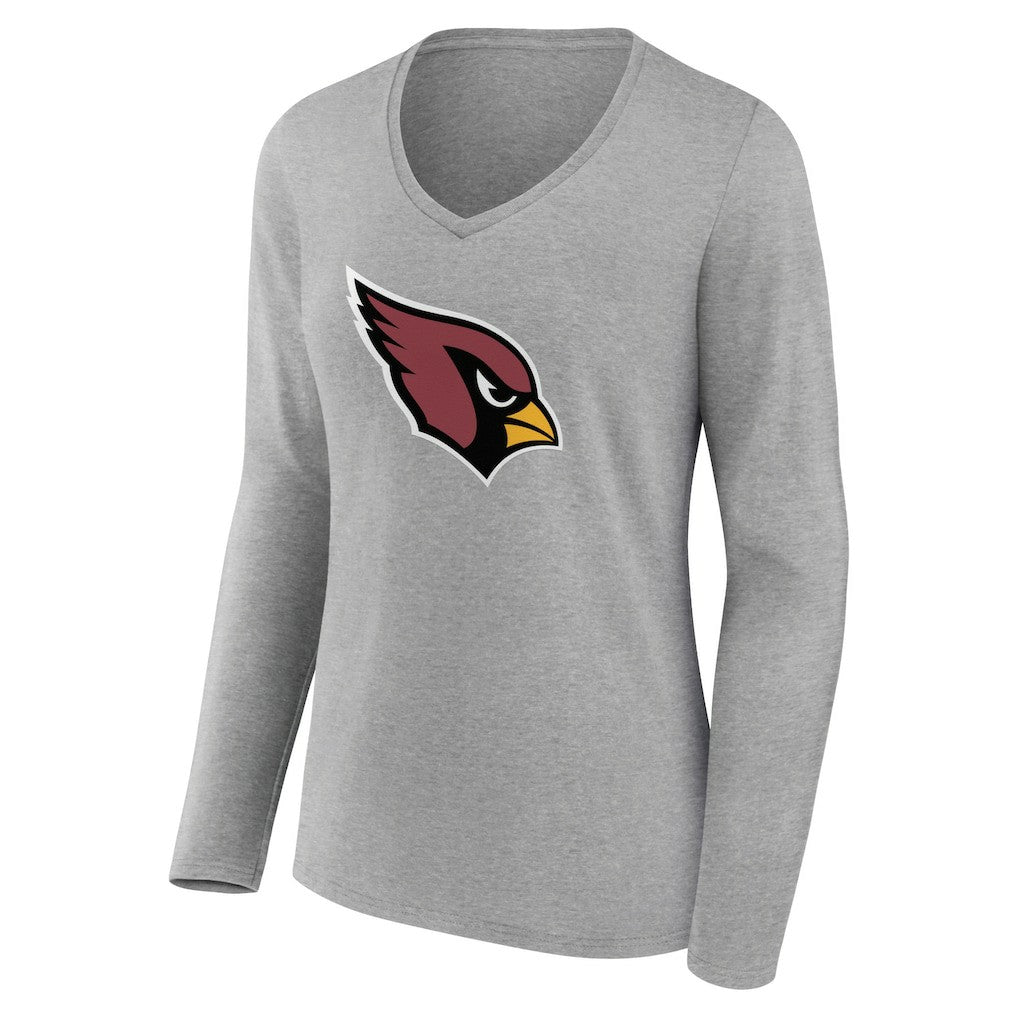 Women's Primary Team Logo Long Sleeve V-Neck T-Shirt - Arizona Cardinals T-shirts