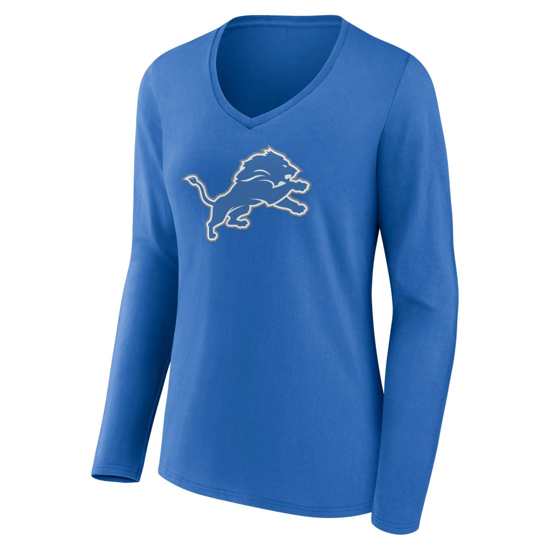 Women's Primary Team Logo Long Sleeve V-Neck T-Shirt - Detroit Lions T-shirts