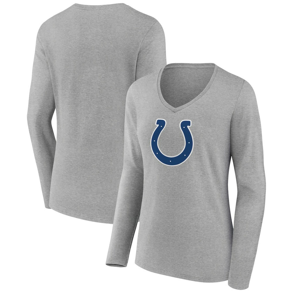 Women's Primary Team Logo Long Sleeve V-Neck T-Shirt - Indianapolis Colts T-shirts