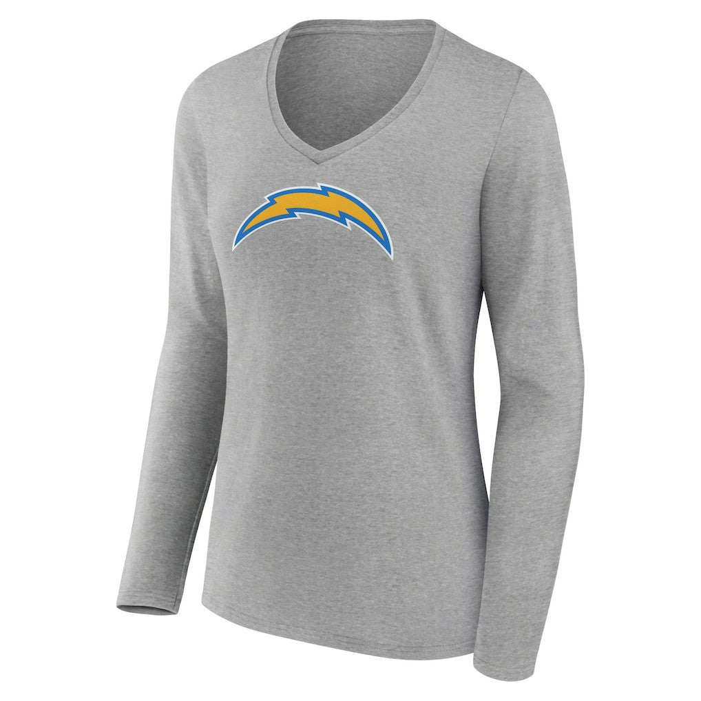 Women's Primary Team Logo Long Sleeve V-Neck T-Shirt - Los Angeles Chargers T-shirts