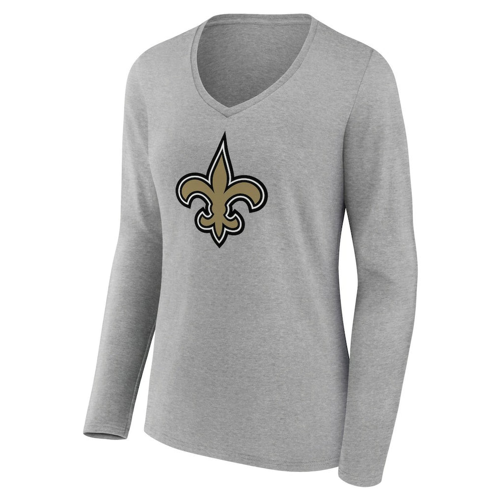 Women's Primary Team Logo Long Sleeve V-Neck T-Shirt - New Orleans Saints T-shirts