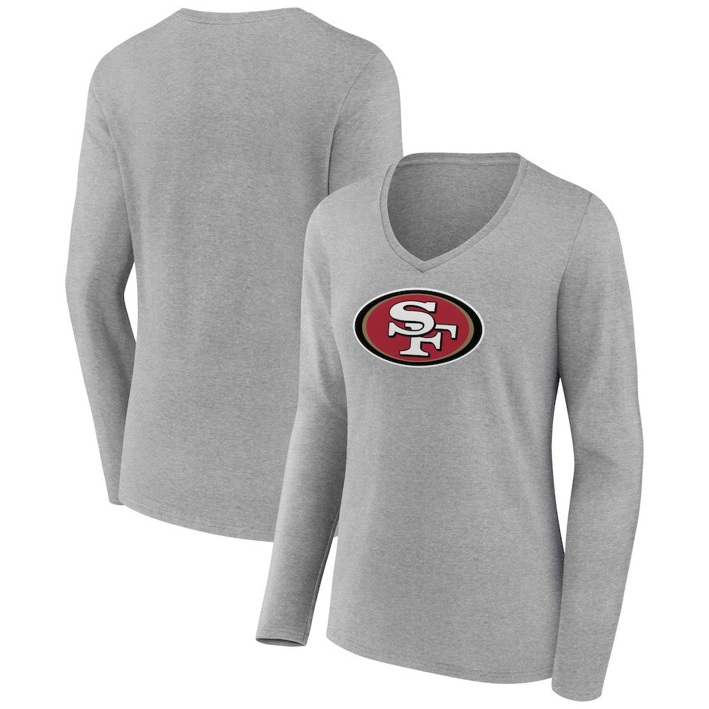 Women's Primary Team Logo Long Sleeve V-Neck T-Shirt - San Francisco 49ers T-shirts