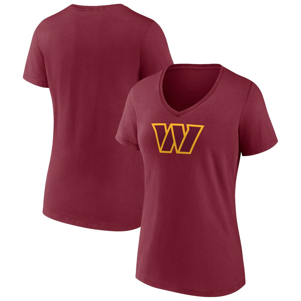 Women's Primary Team Logo V-Neck T-Shirt - Washington Commanders T-shirts