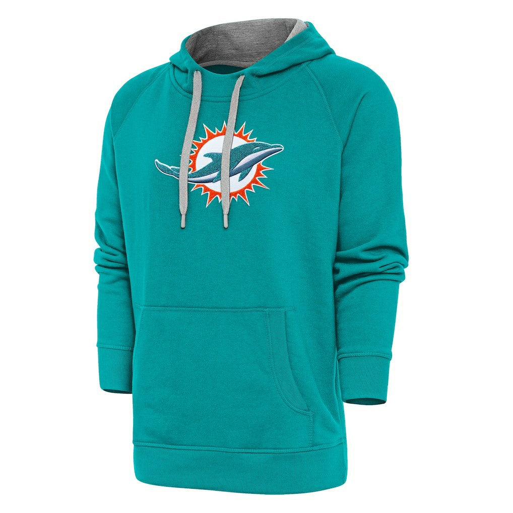 Antigua Victory Chenille Pullover Hoodie - Miami Dolphins Hoodies
