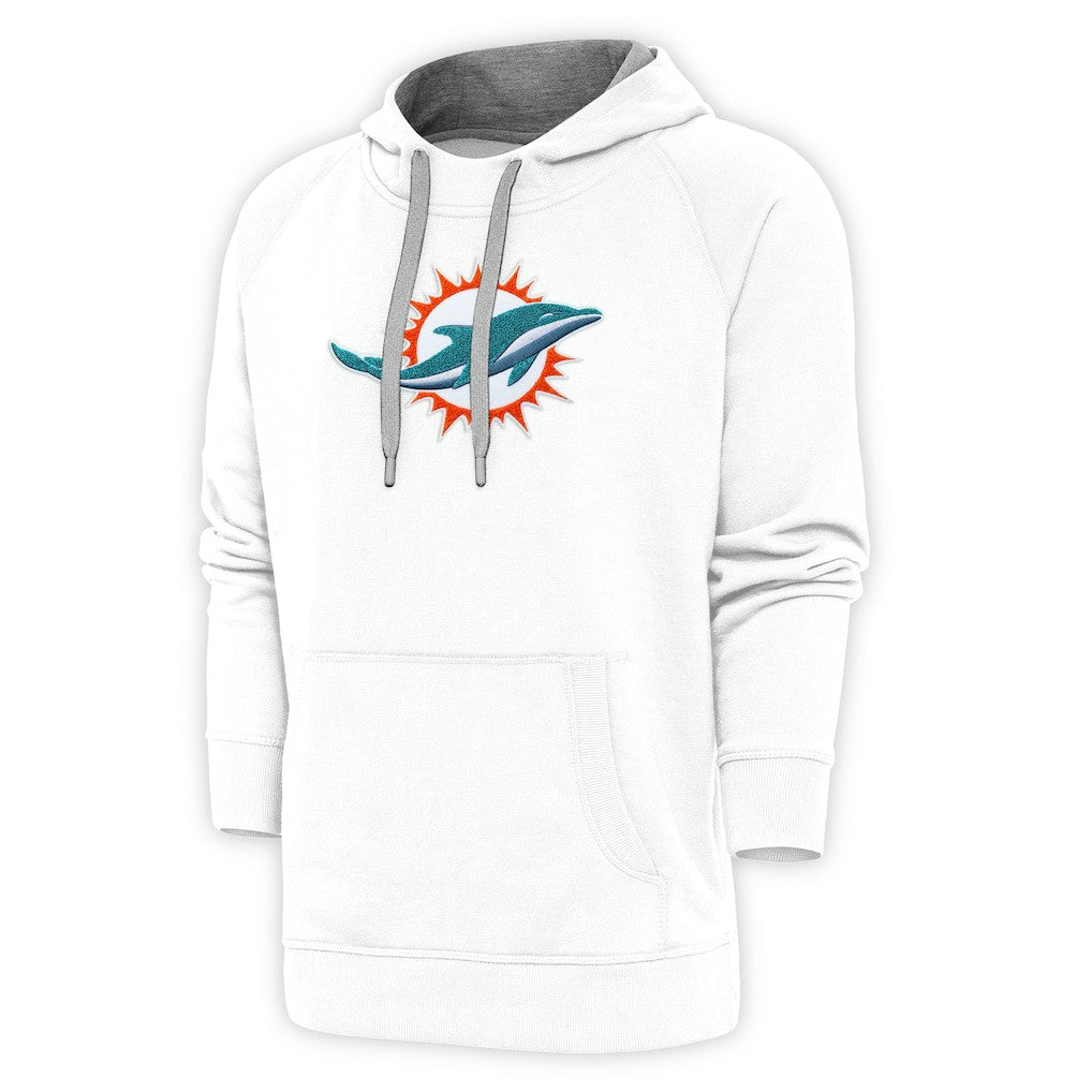 Antigua Victory Chenille Pullover Hoodie - Miami Dolphins Hoodies