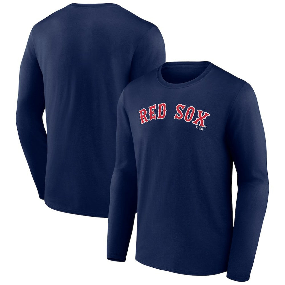 Navy Boston Red Sox Wordmark Long Sleeve T-Shirt
