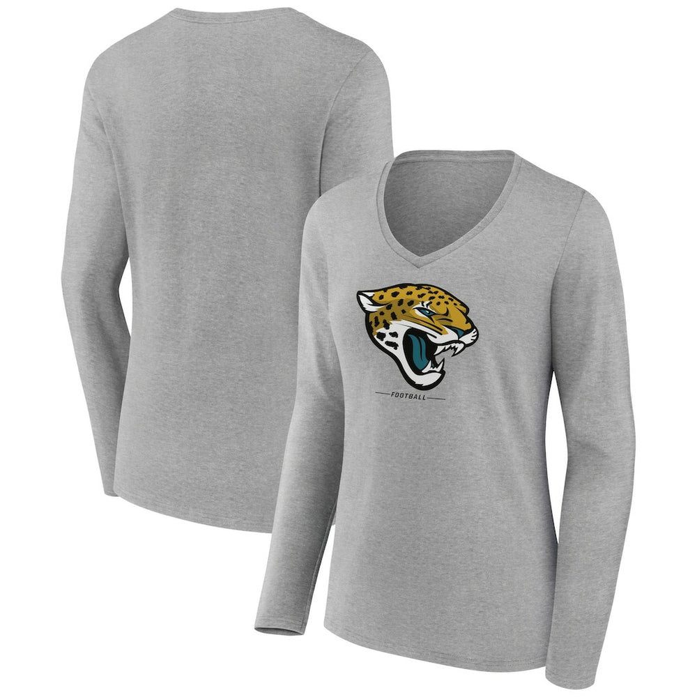 Women's Logo Team Lockup Long Sleeve V-Neck T-Shirt - Jacksonville Jaguars T-shirts