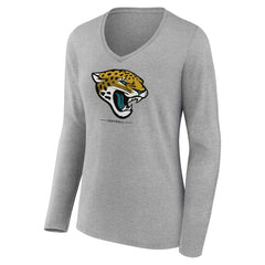 Women's Logo Team Lockup Long Sleeve V-Neck T-Shirt - Jacksonville Jaguars T-shirts
