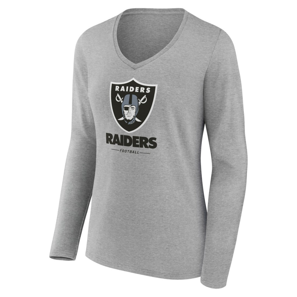 Women's Logo Team Lockup Long Sleeve V-Neck T-Shirt - Las Vegas Raiders T-shirts