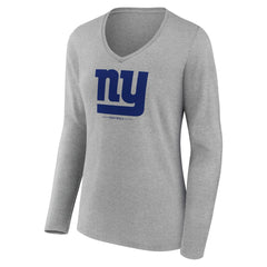 Women's Logo Team Lockup Long Sleeve V-Neck T-Shirt - New York Giants T-shirts