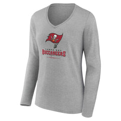 Women's Logo Team Lockup Long Sleeve V-Neck T-Shirt - Tampa Bay Buccaneers T-shirts