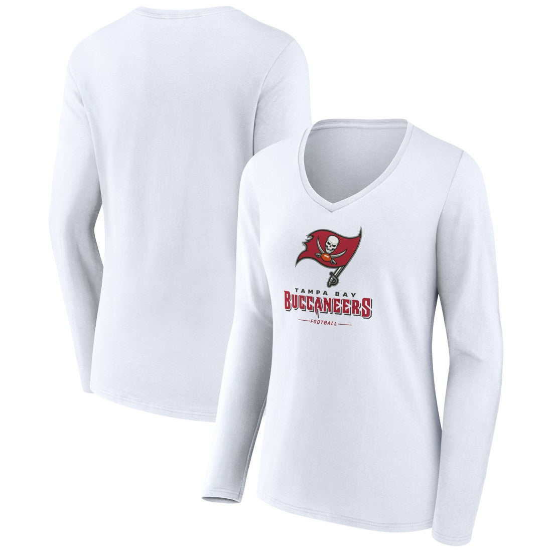 Women's Logo Team Lockup Long Sleeve V-Neck T-Shirt - Tampa Bay Buccaneers T-shirts