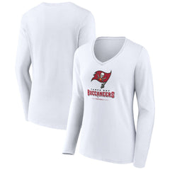 Women's Logo Team Lockup Long Sleeve V-Neck T-Shirt - Tampa Bay Buccaneers T-shirts