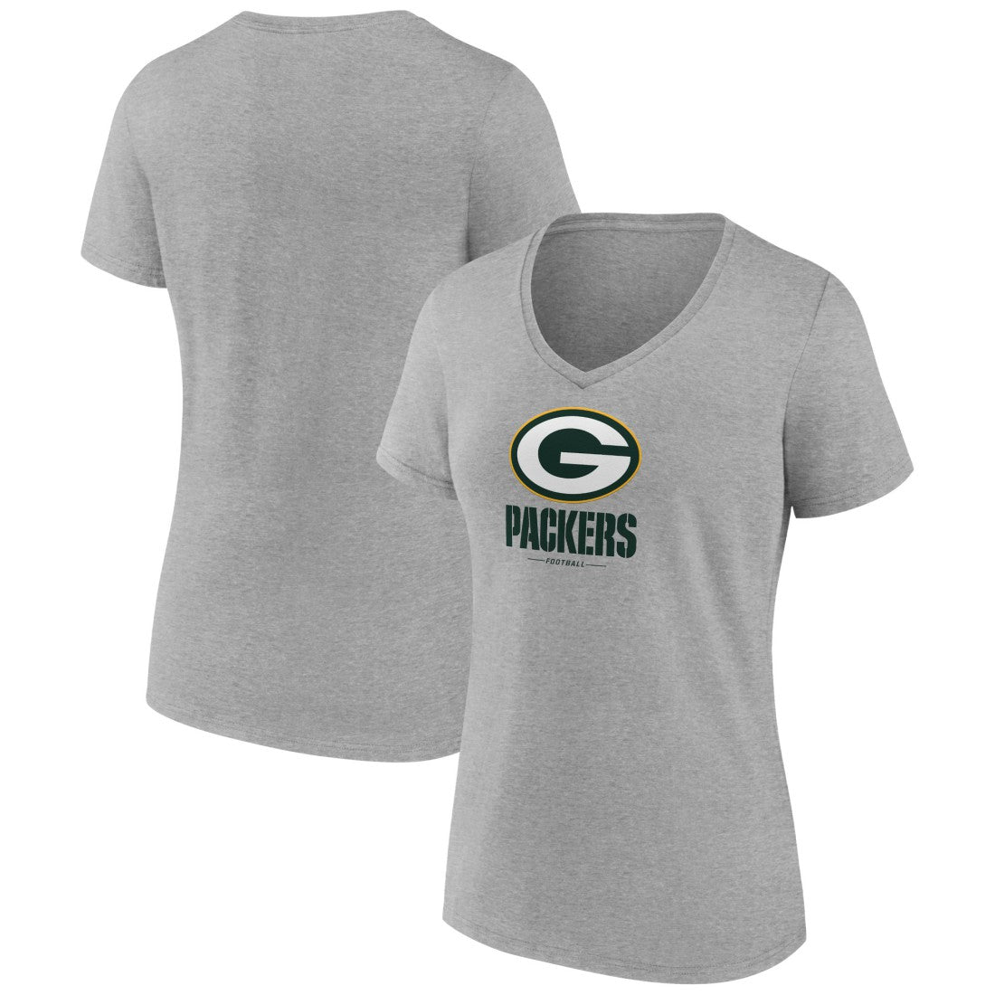 Women's Logo Team Lockup V-Neck T-Shirt - Green Bay Packers T-shirts