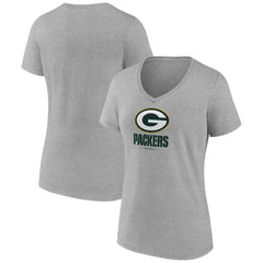 Women's Logo Team Lockup V-Neck T-Shirt - Green Bay Packers T-shirts