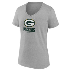 Women's Logo Team Lockup V-Neck T-Shirt - Green Bay Packers T-shirts