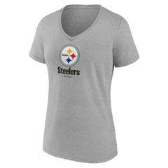 Women's Logo Team Lockup V-Neck T-Shirt - Pittsburgh Steelers T-shirts