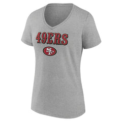 Women's Logo Team Lockup V-Neck T-Shirt - San Francisco 49ers T-shirts