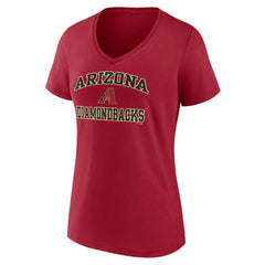 Red Arizona Diamondbacks Women's Heart and Soul V-Neck T-Shirt