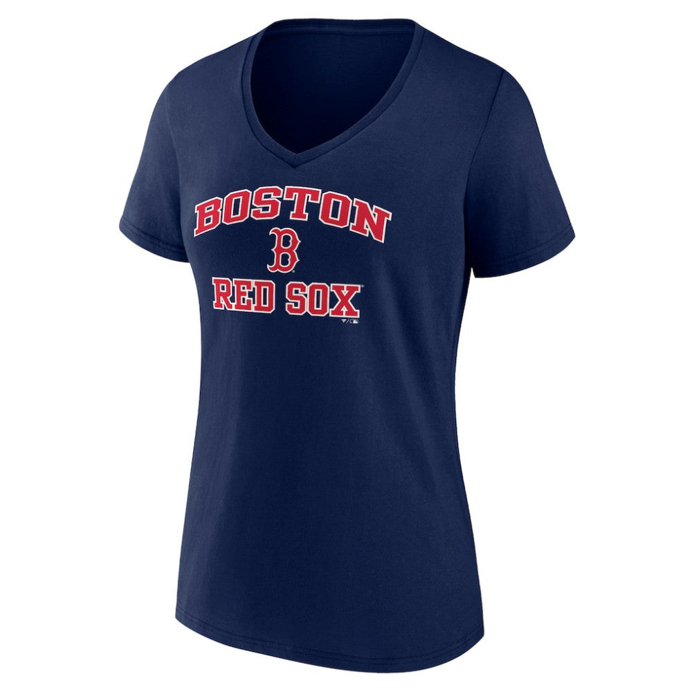 Navy Boston Red Sox Women's Heart and Soul V-Neck T-Shirt