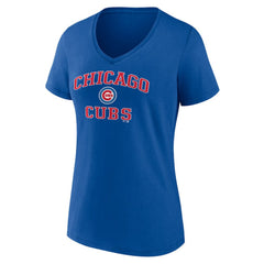Royal Chicago Cubs Women's Heart and Soul V-Neck T-Shirt