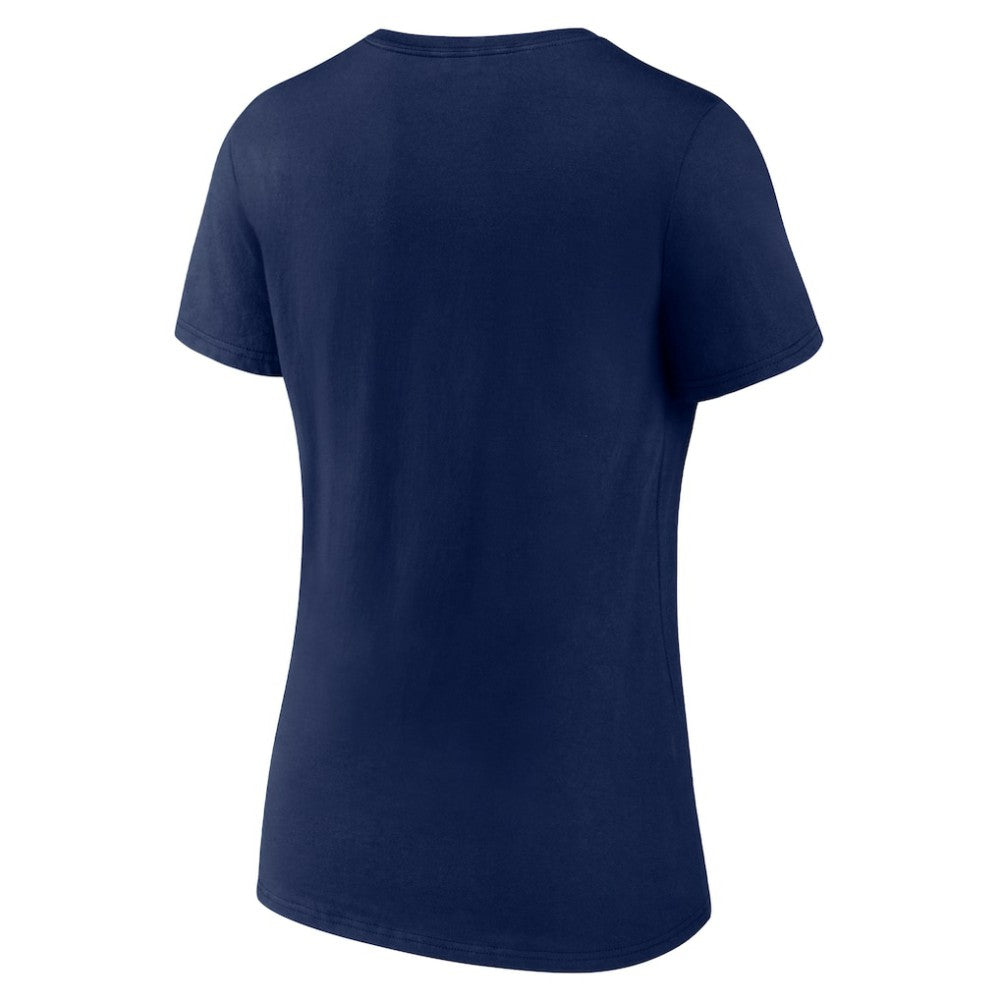 Navy Cleveland Guardians Women's Heart and Soul V-Neck T-Shirt