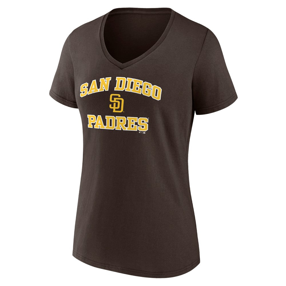 Brown San Diego Padres Women's Heart and Soul V-Neck T-Shirt