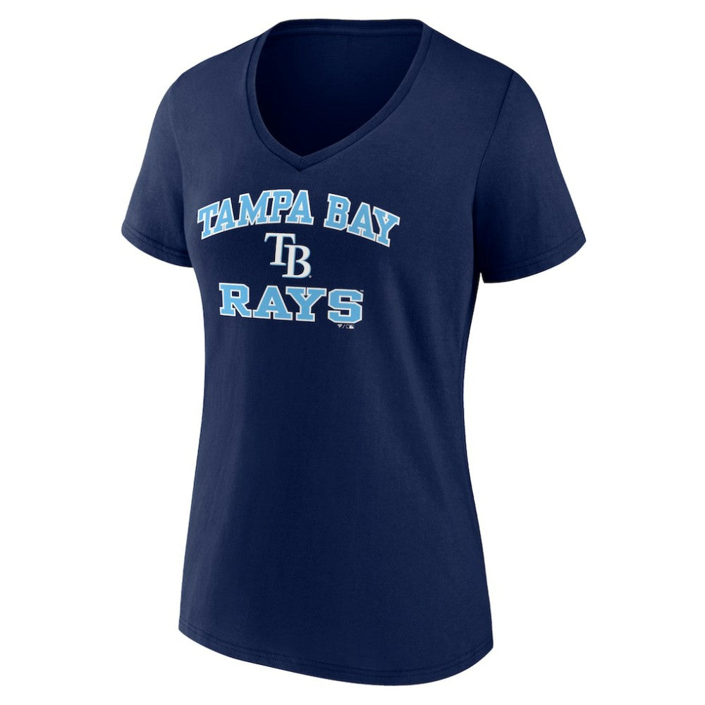 Navy Tampa Bay Rays Women's Heart and Soul V-Neck T-Shirt