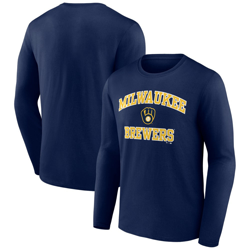 Navy Milwaukee Brewers Heart and Soul Long Sleeve T-Shirt