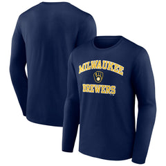 Navy Milwaukee Brewers Heart and Soul Long Sleeve T-Shirt