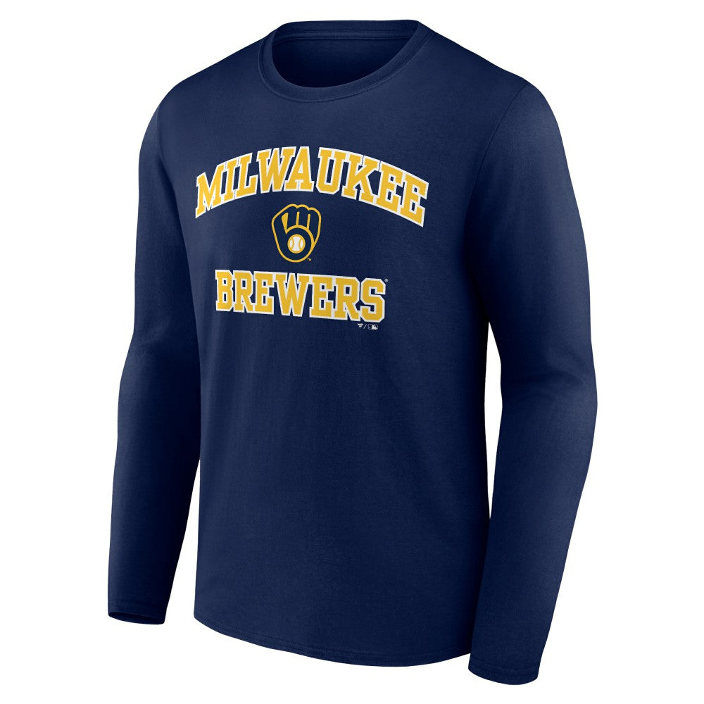 Navy Milwaukee Brewers Heart and Soul Long Sleeve T-Shirt