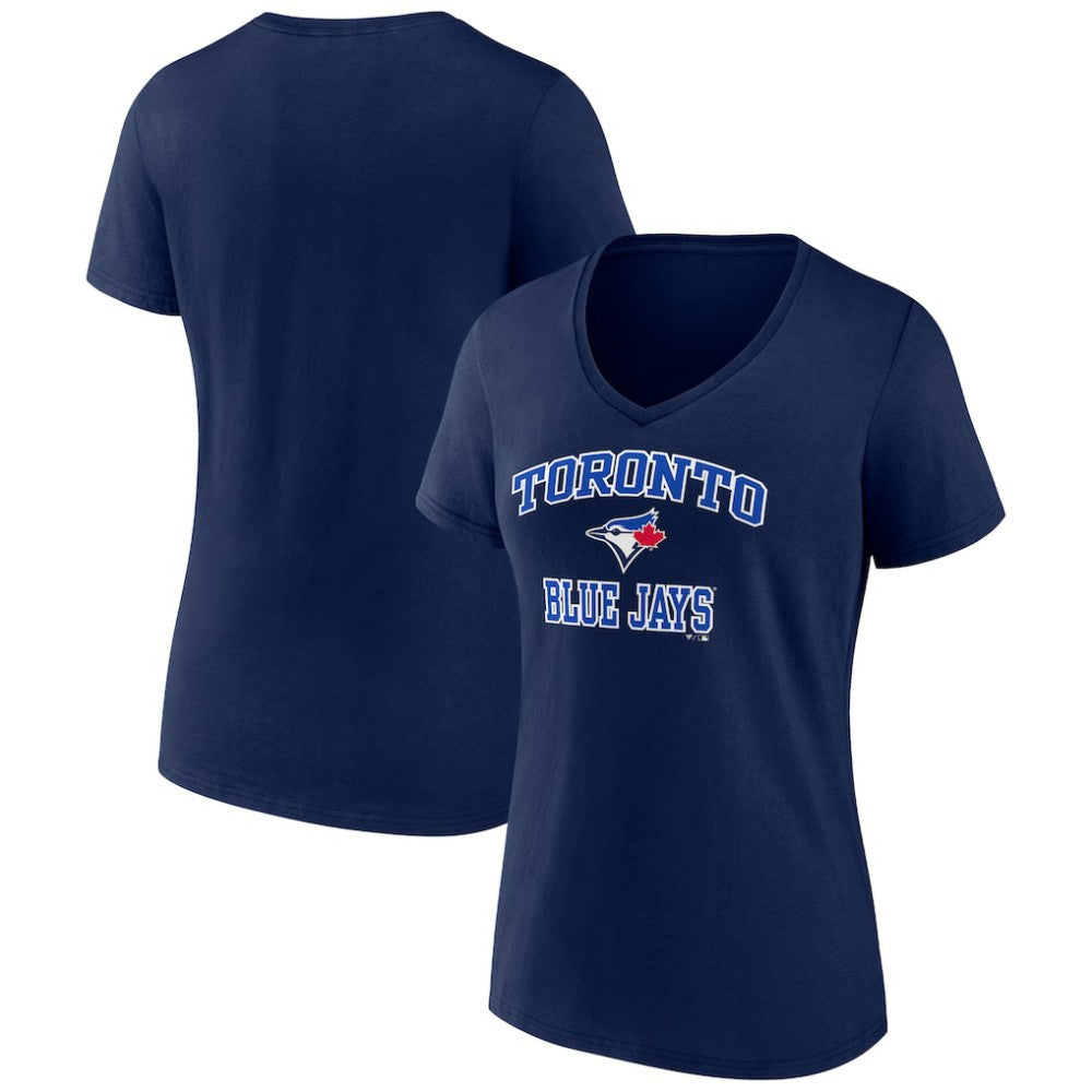 Navy Toronto Blue Jays Women's Heart and Soul V-Neck T-Shirt