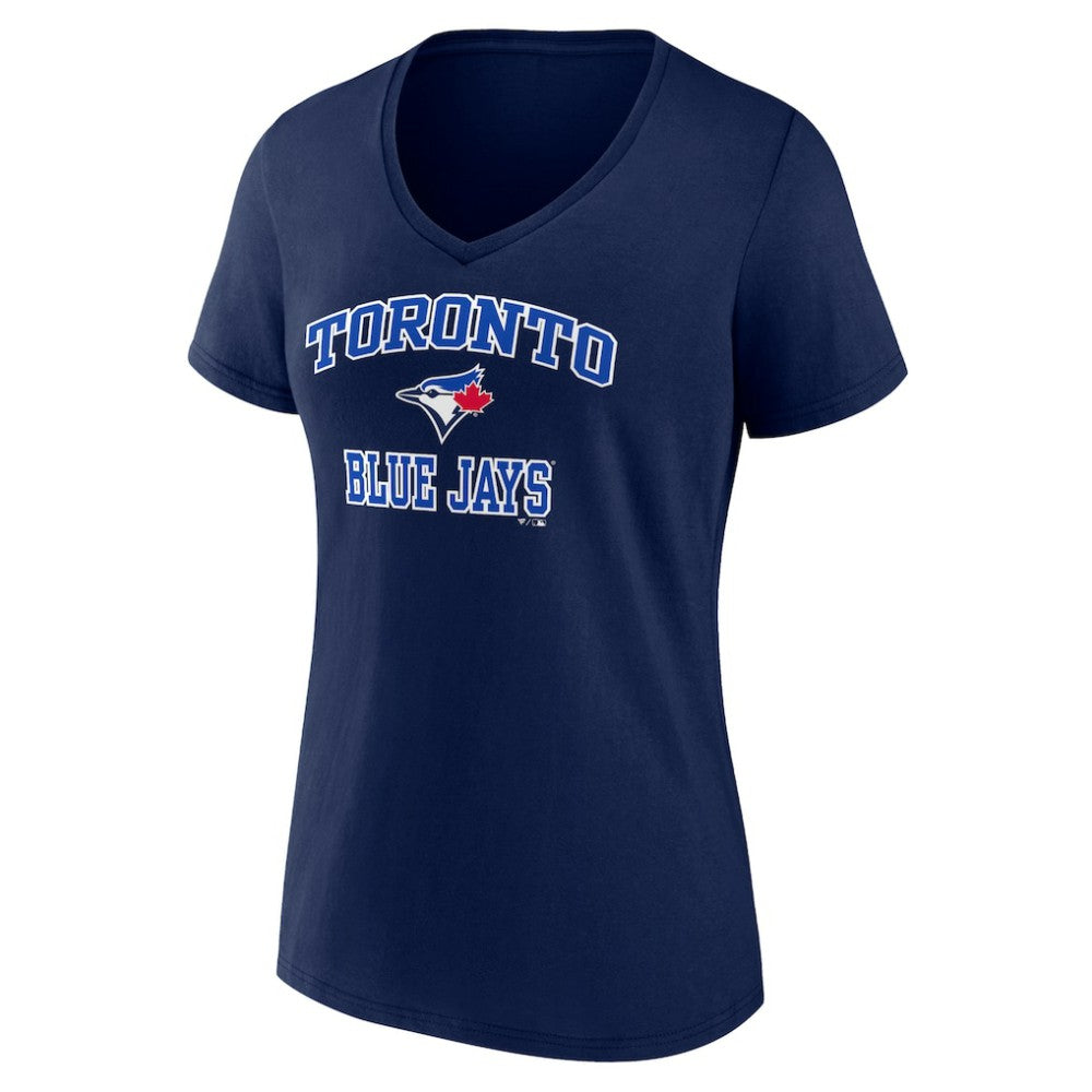 Navy Toronto Blue Jays Women's Heart and Soul V-Neck T-Shirt