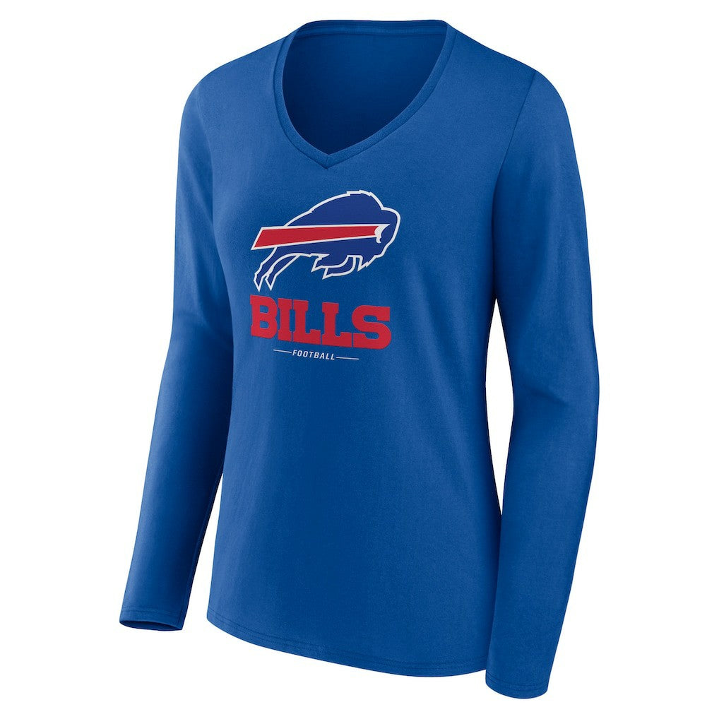Women's Logo Team Lockup Long Sleeve V-Neck T-Shirt - Buffalo Bills T-shirts