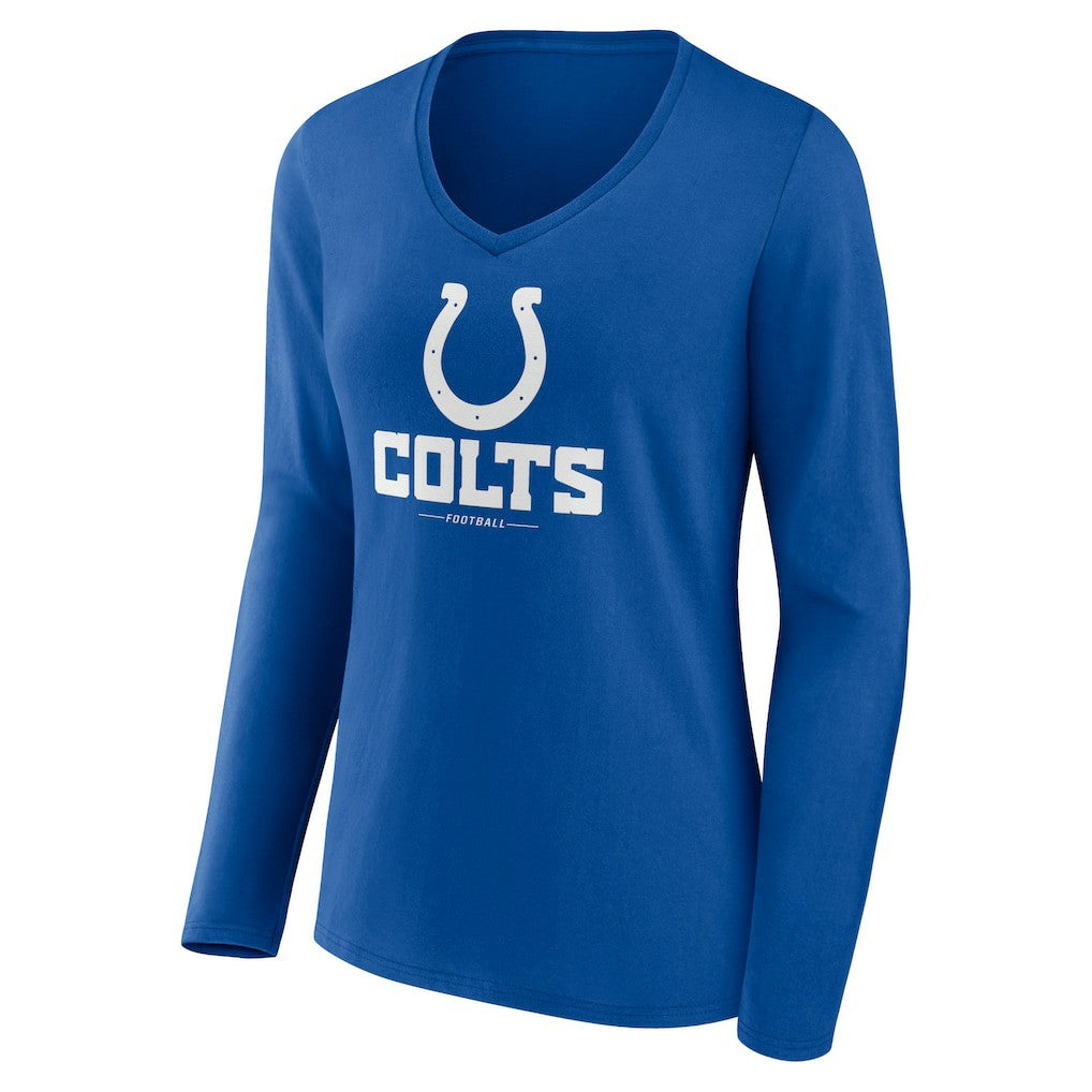 Women's Logo Team Lockup Long Sleeve V-Neck T-Shirt - Indianapolis Colts T-shirts
