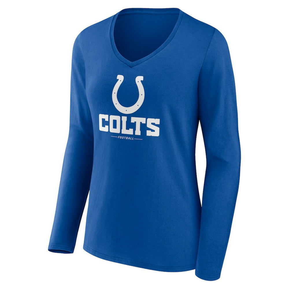 Women's Logo Team Lockup Long Sleeve V-Neck T-Shirt - Indianapolis Colts T-shirts