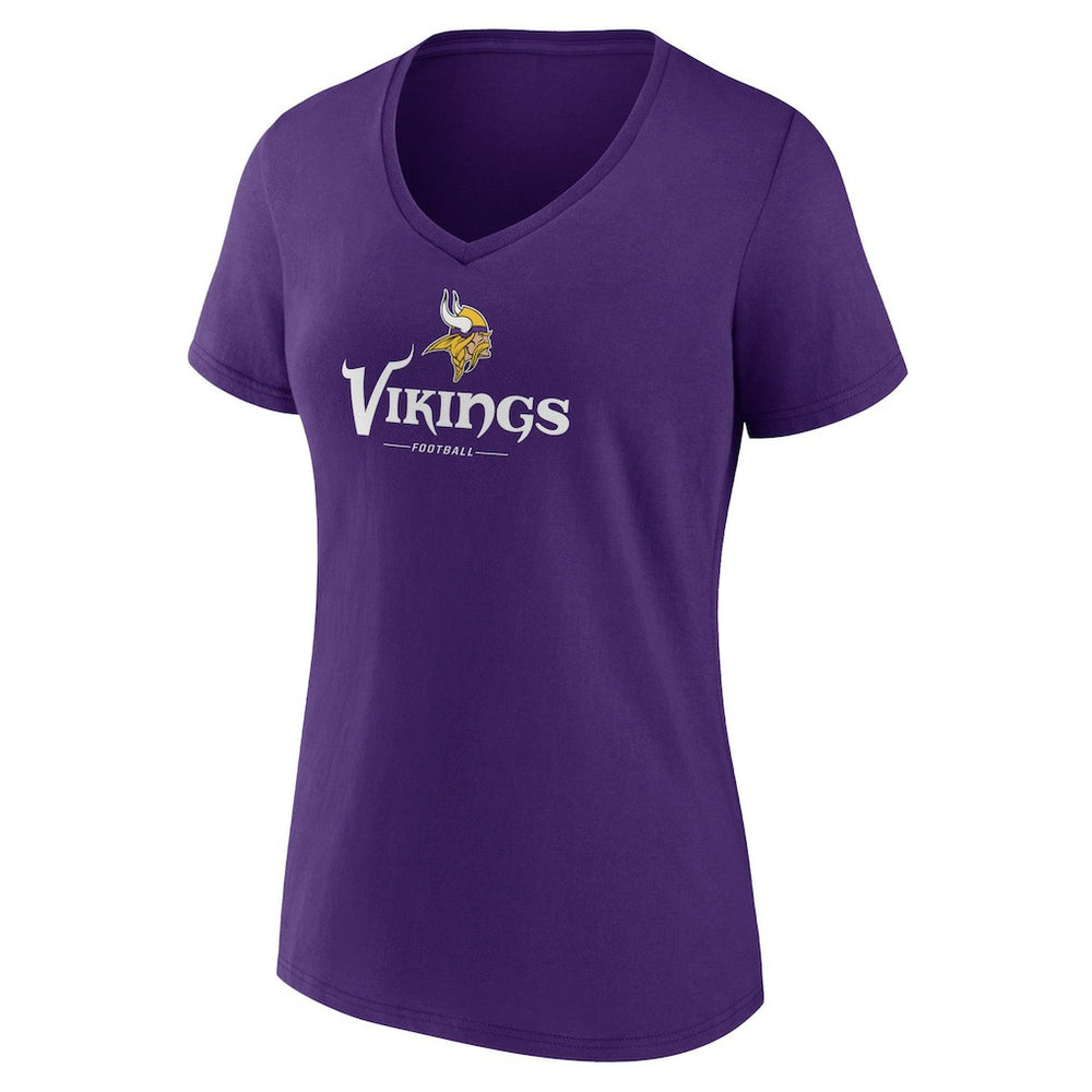 Women's Logo Team Lockup V-Neck T-Shirt - Minnesota Vikings T-shirts