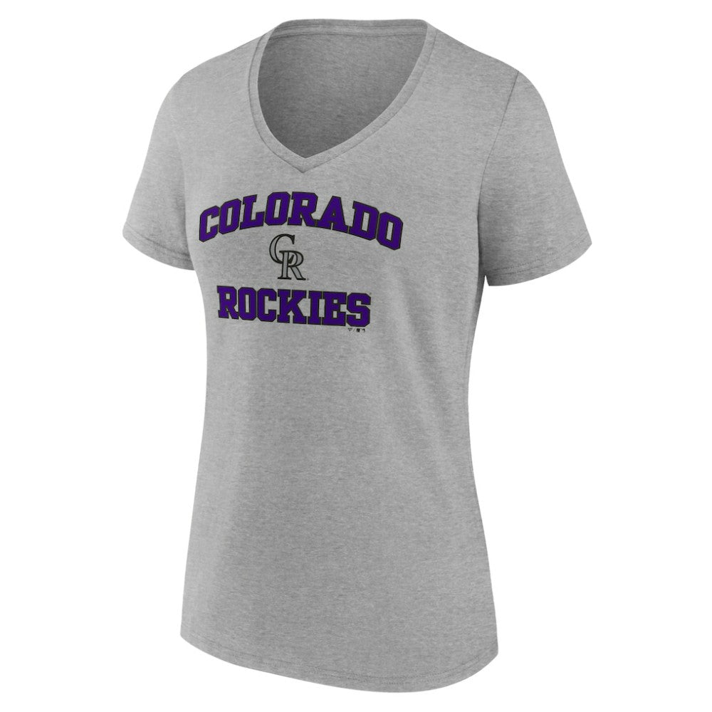 Gray Colorado Rockies Women's Heart and Soul V-Neck T-Shirt