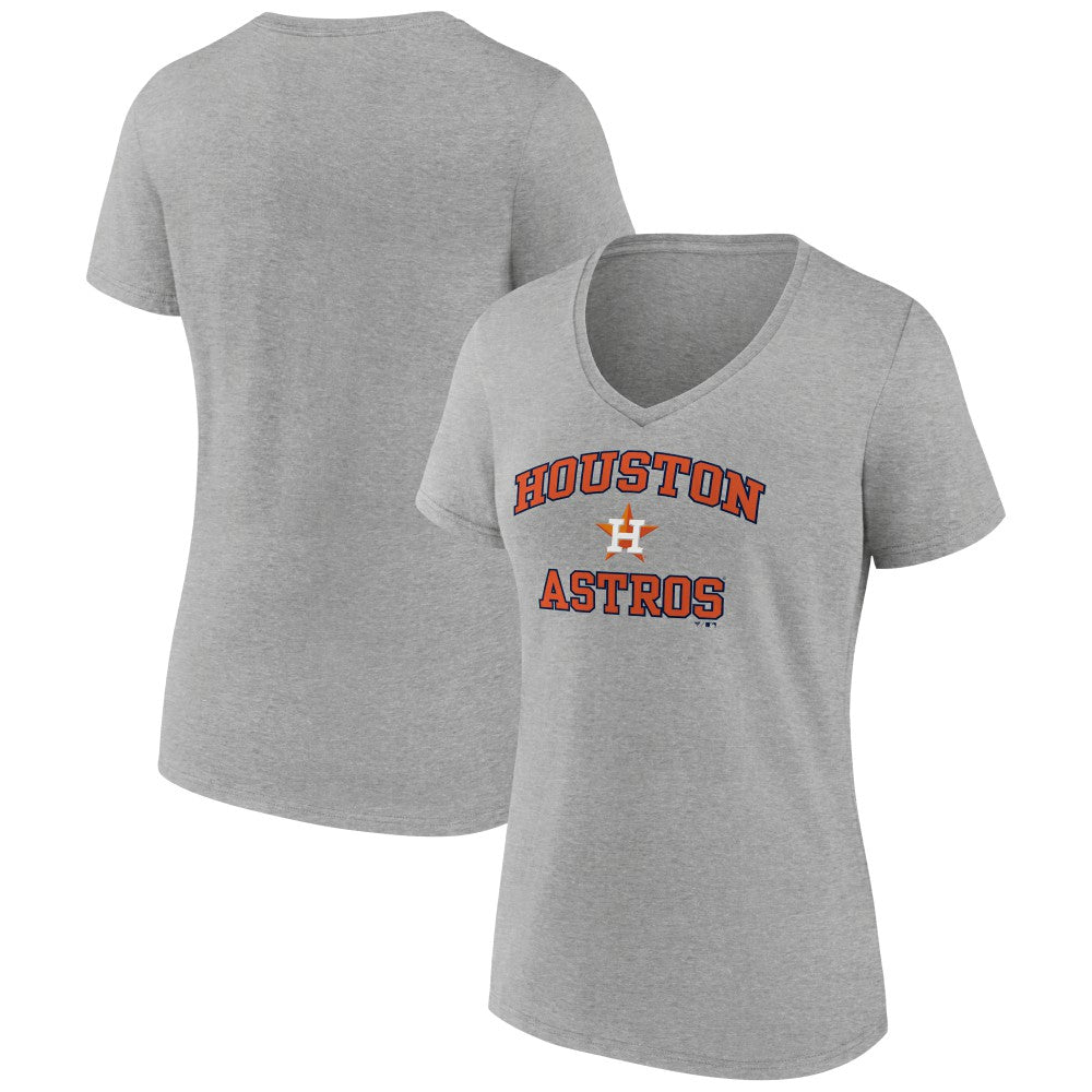 Gray Houston Astros Women's Heart and Soul V-Neck T-Shirt