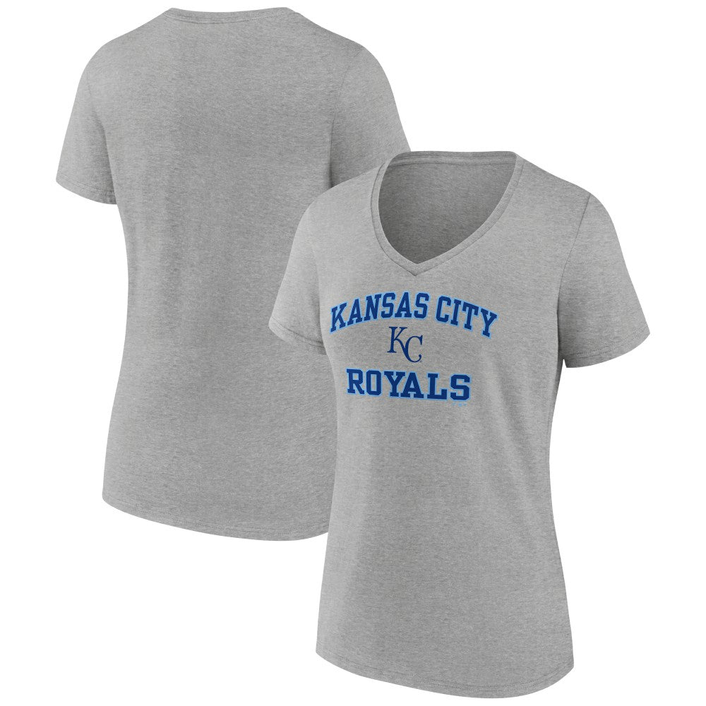 Gray Kansas City Royals Women's Heart and Soul V-Neck T-Shirt